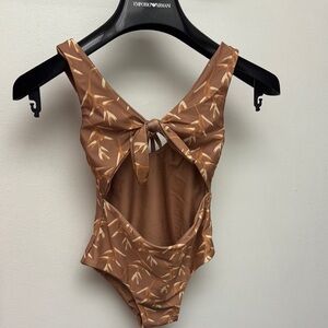 Child’s Brown and Tan One-Piece Swimsuit for baby 3/4 custom made Hawaii